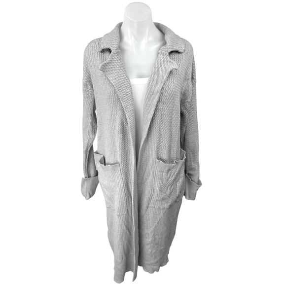 WeWoreWhat Women's Gray Cable Knit Long Sleeve Open Front Cardigan Sweater XXS - Picture 1 of 5